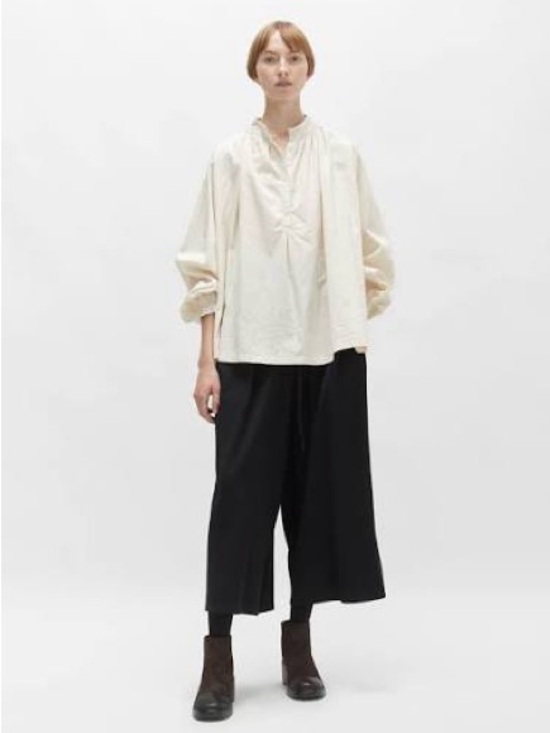 Black Crane Tops - Black Crane Balloon Sleeve Blouse